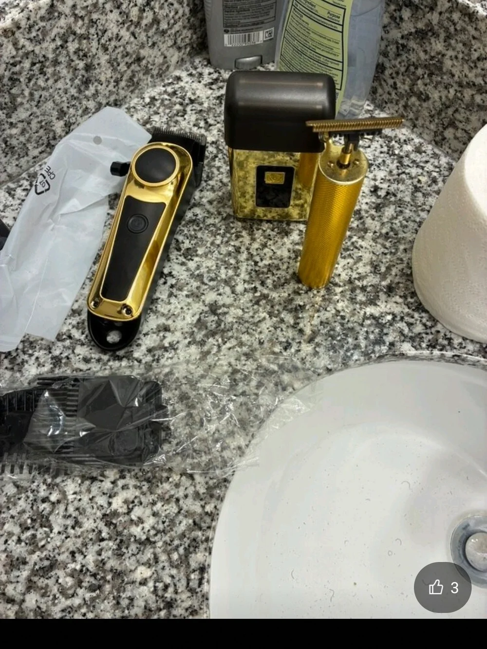 Gold & Black Men’s Grooming Kit — Trimmer, Nose Trimmer & Foil Shaver